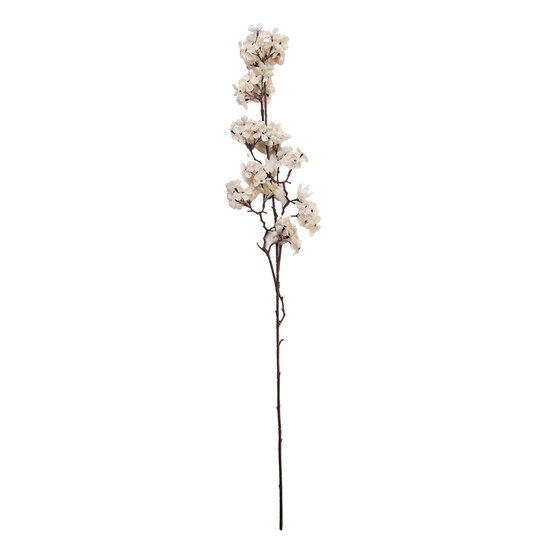 Clayre &amp; Eef   | Decoratie tak met bloemen Wit Bruin 10x7x98 cm | 5PL0271W