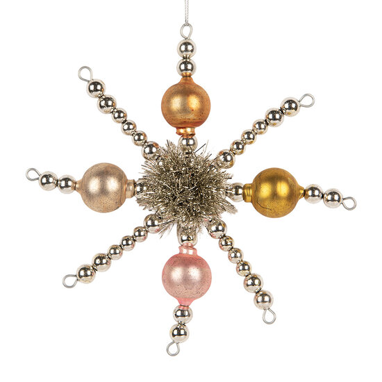 Clayre &amp; Eef   | Kersthanger Zilverkleurig Goudkleurig 16x3x16 cm | 66534