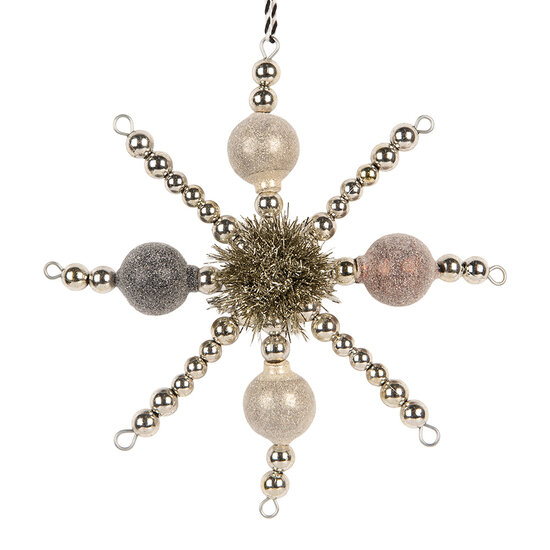 Clayre &amp; Eef   | Kersthanger Zilverkleurig Grijs 16x3x16 cm | 66535