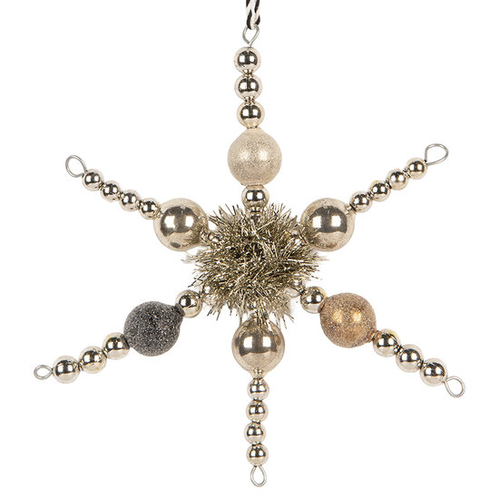 Clayre &amp; Eef   | Kersthanger Zilverkleurig Grijs 16x3x16 cm | 66536