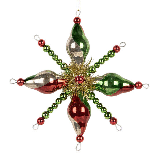 Clayre &amp; Eef   | Kersthanger Groen Rot 17x3x17 cm | 66540