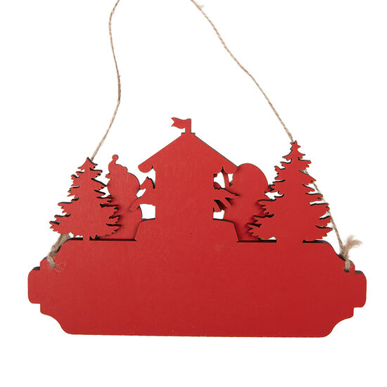 Clayre &amp; Eef   | Decoratie hanger Kerst Rood Groen 21x1x14 cm | 66577