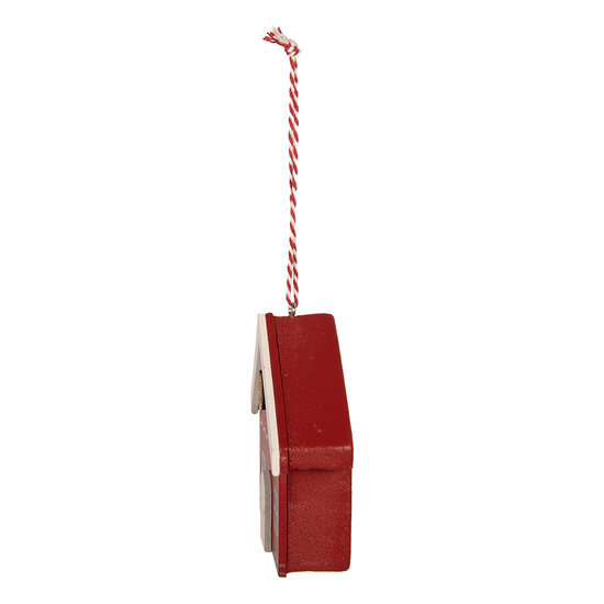 Clayre &amp; Eef   | Decoratie hanger Huis Rood Wit 8x3x8 cm | 66583