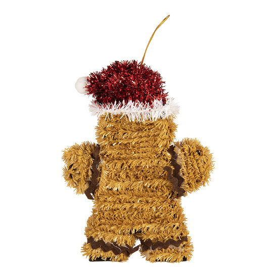 Clayre &amp; Eef   | Decoratie Hanger Peperkoekpop Bruin Rood 12x3x16 cm | 66600