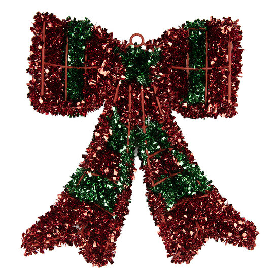 Clayre &amp; Eef   | Decoratie hanger Strik Rood Groen 35x4x42 cm | 66608