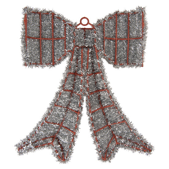 Clayre &amp; Eef   | Decoratie hanger Strik Zilerkleurig Bruin 35x4x42 cm | 66609