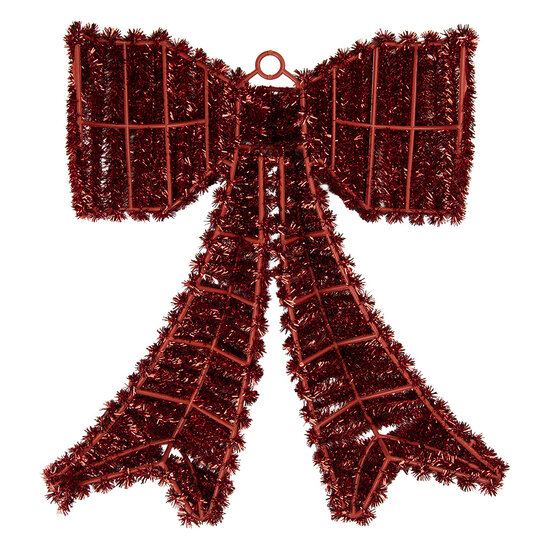 Clayre &amp; Eef   | Decoratie hanger Strik Rood Bruin 35x4x42 cm | 66610