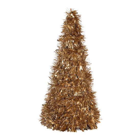 Clayre &amp; Eef   | Kerstdecoratie Kerstboom Goudkleurig &oslash; 21x48 cm | 66624