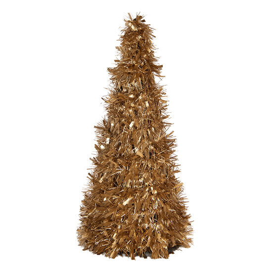 Clayre &amp; Eef   | Kerstdecoratie Kerstboom Goudkleurig &oslash; 21x48 cm | 66624