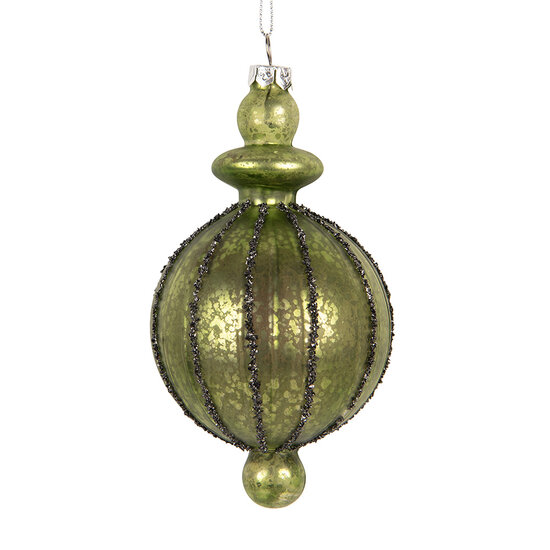 Clayre &amp; Eef   | Kerstbal Groen Rood 7x6x13 cm | 6GL5406