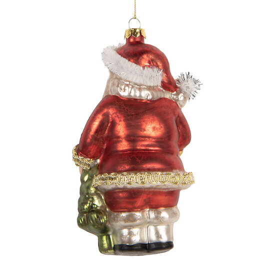 Clayre &amp; Eef   | Kersthanger Goudkleurig Rood 8x7x14 cm | 6GL5410