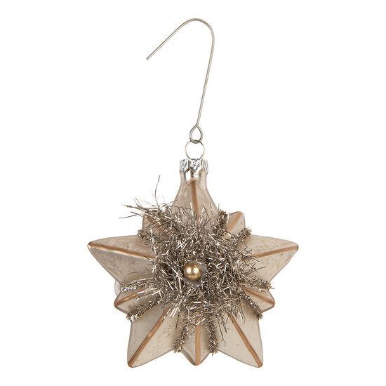 Clayre &amp; Eef   | Kersthanger Zilverkleurig Goudkleurig 10x8x9 cm | 6GL5417