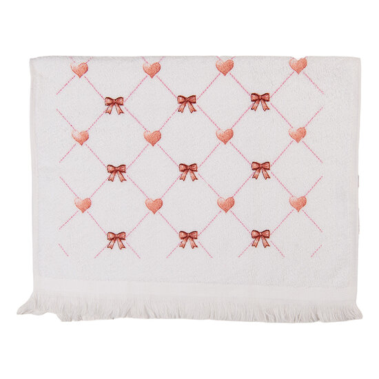 Clayre &amp; Eef   | Gastendoekje Wit Oranje 40x66 cm | CT037