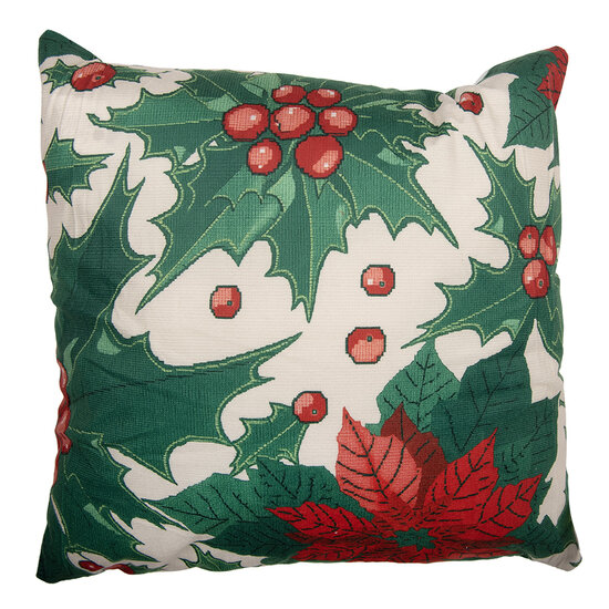 Clayre &amp; Eef   | Kussenhoes Beige Groen 45x45 cm | KT021.450