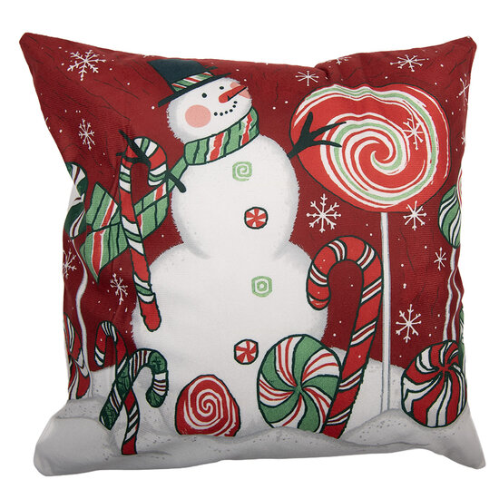 Clayre &amp; Eef   | Kussenhoes Rood Wit 45x45 cm | KT021.456