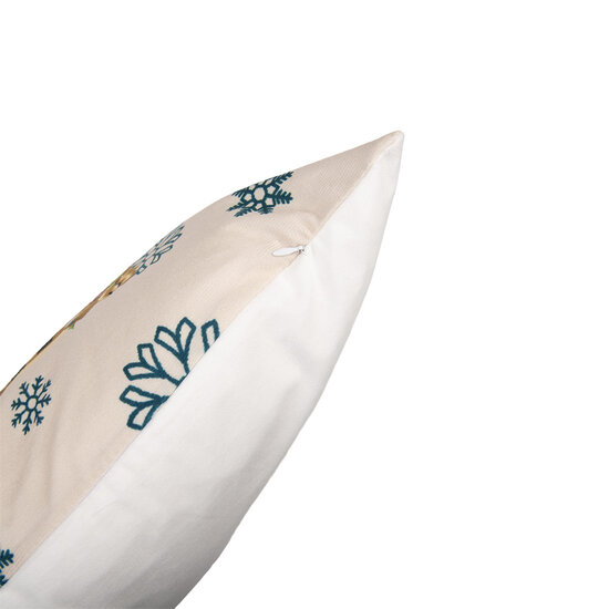 Clayre &amp; Eef   | Kussenhoes Beige Blauw 45x45 cm | KT021.458