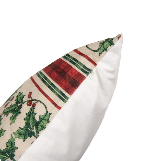 Clayre &amp; Eef   | Kussenhoes Beige Groen 45x45 cm | KT021.461