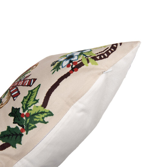 Clayre &amp; Eef   | Kussenhoes Beige Rood 45x45 cm | KT021.462