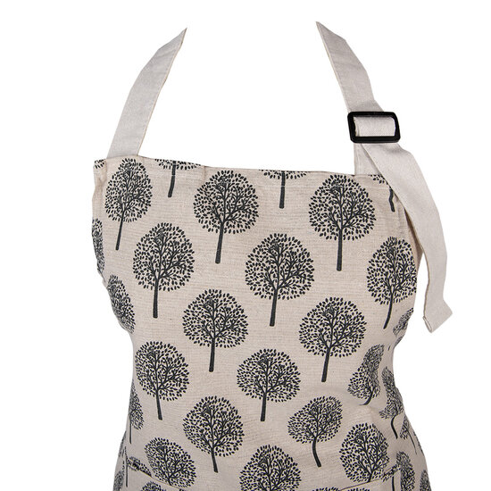 Clayre &amp; Eef   | Keukenschort Beige Grijs 69x68 cm | KT041.050