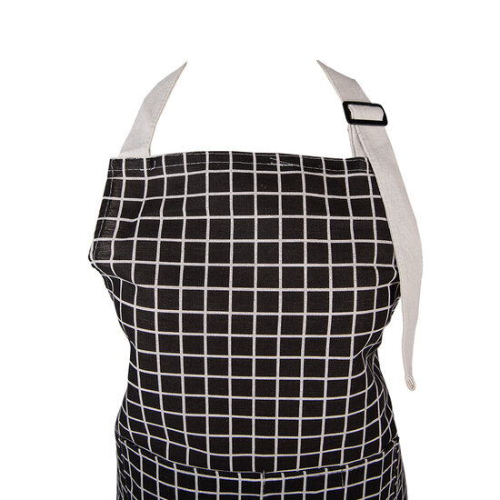 Clayre &amp; Eef   | Keukenschort Zwart Wit 69x68 cm | KT041.051