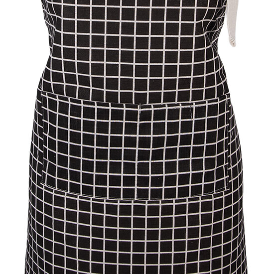 Clayre &amp; Eef   | Keukenschort Zwart Wit 69x68 cm | KT041.051