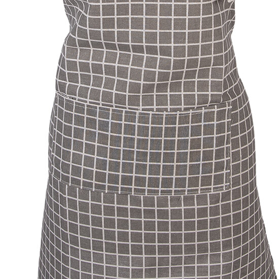 Clayre &amp; Eef   | Keukenschort Grijs Wit 69x68 cm | KT041.052