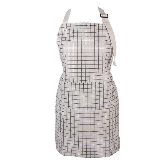 Clayre &amp; Eef   | Keukenschort Beige Zwart 69x68 cm | KT041.053