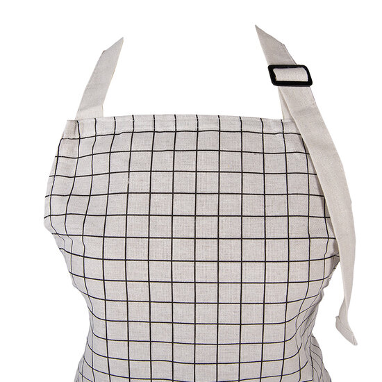 Clayre &amp; Eef   | Keukenschort Beige Zwart 69x68 cm | KT041.053