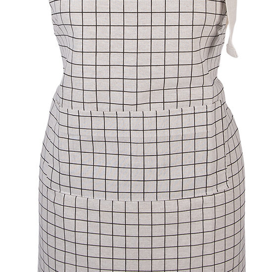 Clayre &amp; Eef   | Keukenschort Beige Zwart 69x68 cm | KT041.053