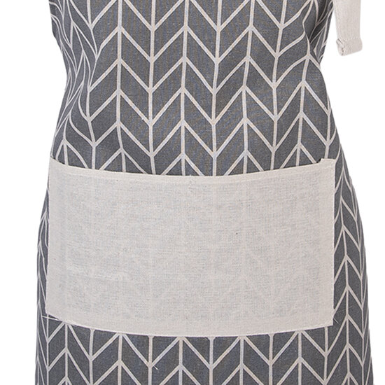 Clayre &amp; Eef   | Keukenschort Grijs Beige 69x68 cm | KT041.054