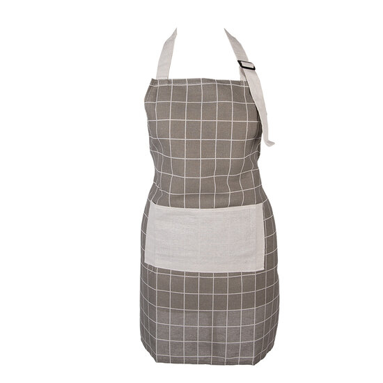 Clayre &amp; Eef   | Keukenschort Grijs Beige 69x68 cm | KT041.055