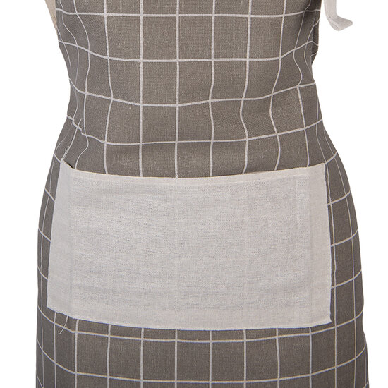 Clayre &amp; Eef   | Keukenschort Grijs Beige 69x68 cm | KT041.055