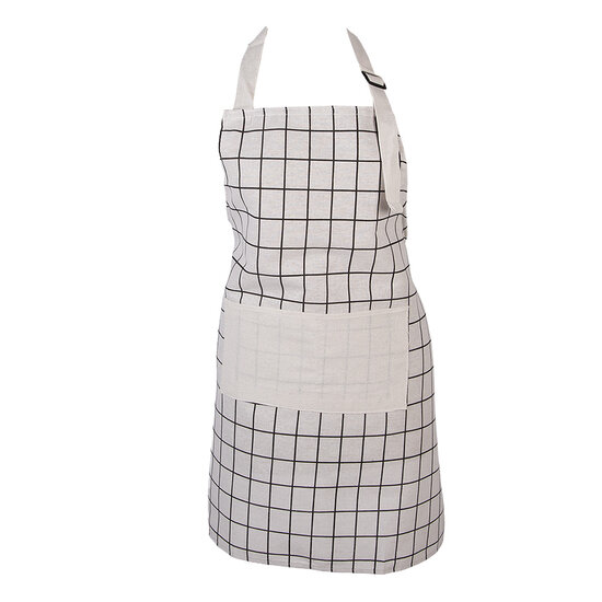 Clayre &amp; Eef   | Keukenschort Beige Zwart 69x68 cm | KT041.056