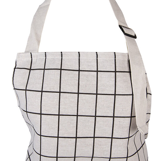 Clayre &amp; Eef   | Keukenschort Beige Zwart 69x68 cm | KT041.056