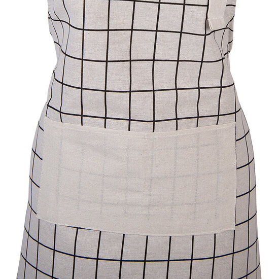 Clayre &amp; Eef   | Keukenschort Beige Zwart 69x68 cm | KT041.056