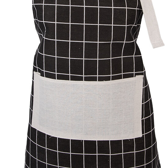 Clayre &amp; Eef   | Keukenschort Zwart Beige 69x68 cm | KT041.057