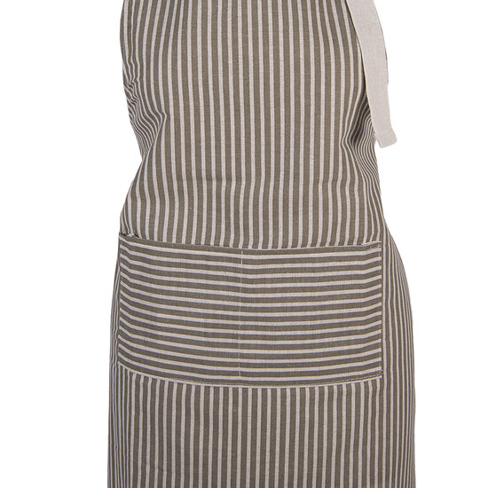 Clayre &amp; Eef   | Keukenschort Grijs Wit 69x68 cm | KT041.061