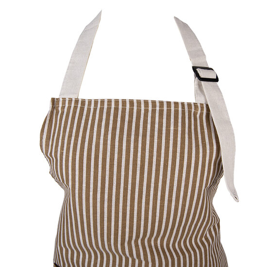 Clayre &amp; Eef   | Keukenschort Bruin Wit 69x68 cm | KT041.062