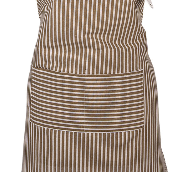 Clayre &amp; Eef   | Keukenschort Bruin Wit 69x68 cm | KT041.062