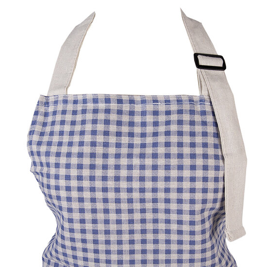 Clayre &amp; Eef   | Keukenschort Blauw Wit 69x68 cm | KT041.064