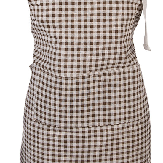 Clayre &amp; Eef   | Keukenschort Bruin Wit 69x68 cm | KT041.067