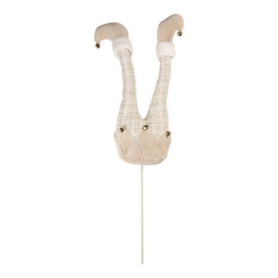 Clayre &amp; Eef   | Decoratie Kerst Elfenbenen Beige Goudkleurig 20x10x85 cm | 50906