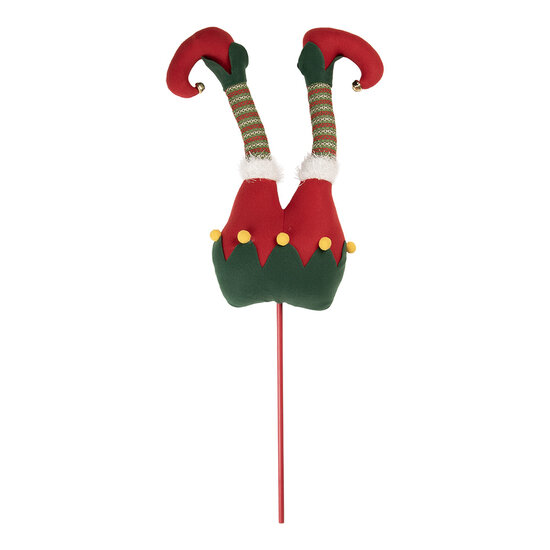 Clayre &amp; Eef   | Decoratie Kerst Elfenbenen Groen Rood 24x10x80 cm | 50910