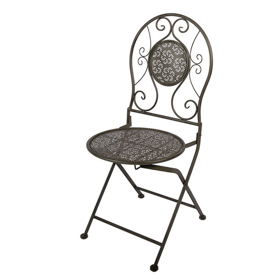 Clayre &amp; Eef   | Bistroset Bistrotafel Bistrostoel 3-delig Groen &oslash; 60x71 / 50x40x93 cm (2) | 5Y1428