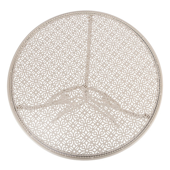 Clayre &amp; Eef   | Bistroset Bistrotafel Bistrostoel 3-delig Wit &oslash; 60x74 / 50x40x92 cm (2) | 5Y1430