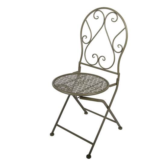 Clayre &amp; Eef   | Bistroset Bistrotafel Bistrostoel 3-delig Groen 60x60x70 / 50x40x93 cm (2) | 5Y1432