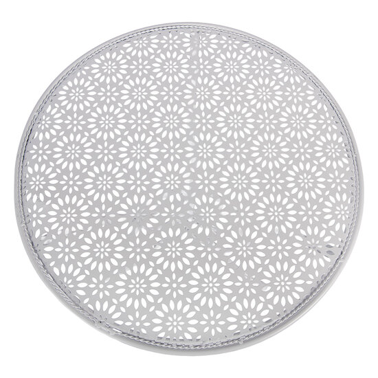 Clayre &amp; Eef   | Bistroset Bistrotafel Bistrostoel 3-delig Wit &oslash; 60x70 / 50x40x93 cm (2) | 5Y1434