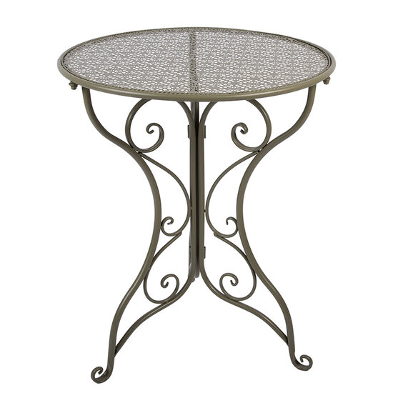 Clayre &amp; Eef   | Bistroset Bistrotafel Bistrostoel 3-delig Groen &oslash; 60x70 / 50x40x93 cm (2) | 5Y1435