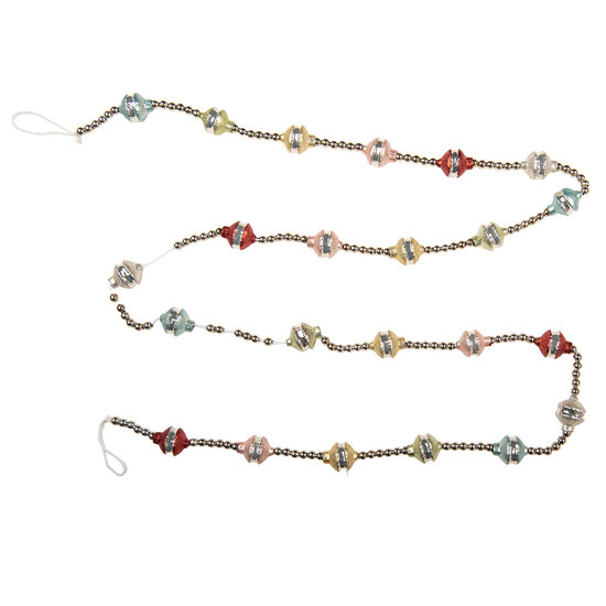 Clayre &amp; Eef   | Decoratie slinger kerst Zilverkleurig Rood &oslash; 2x180 cm | 66541