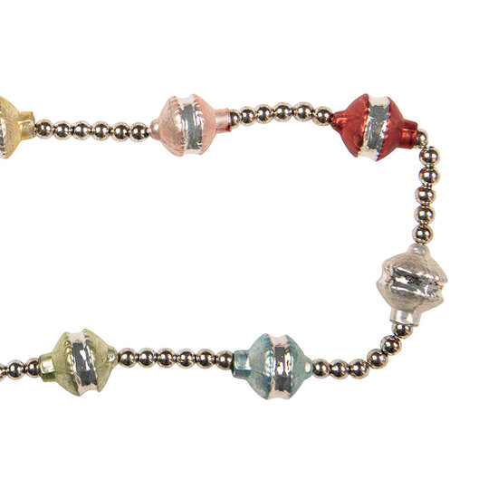 Clayre &amp; Eef   | Decoratie slinger kerst Zilverkleurig Rood &oslash; 2x180 cm | 66541